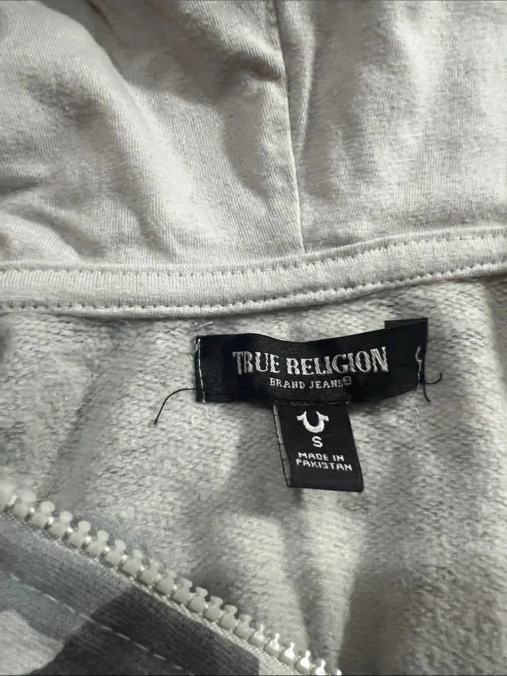 True Religion Kids Gray & Black Camo Zip Hoodie with Gold Logo